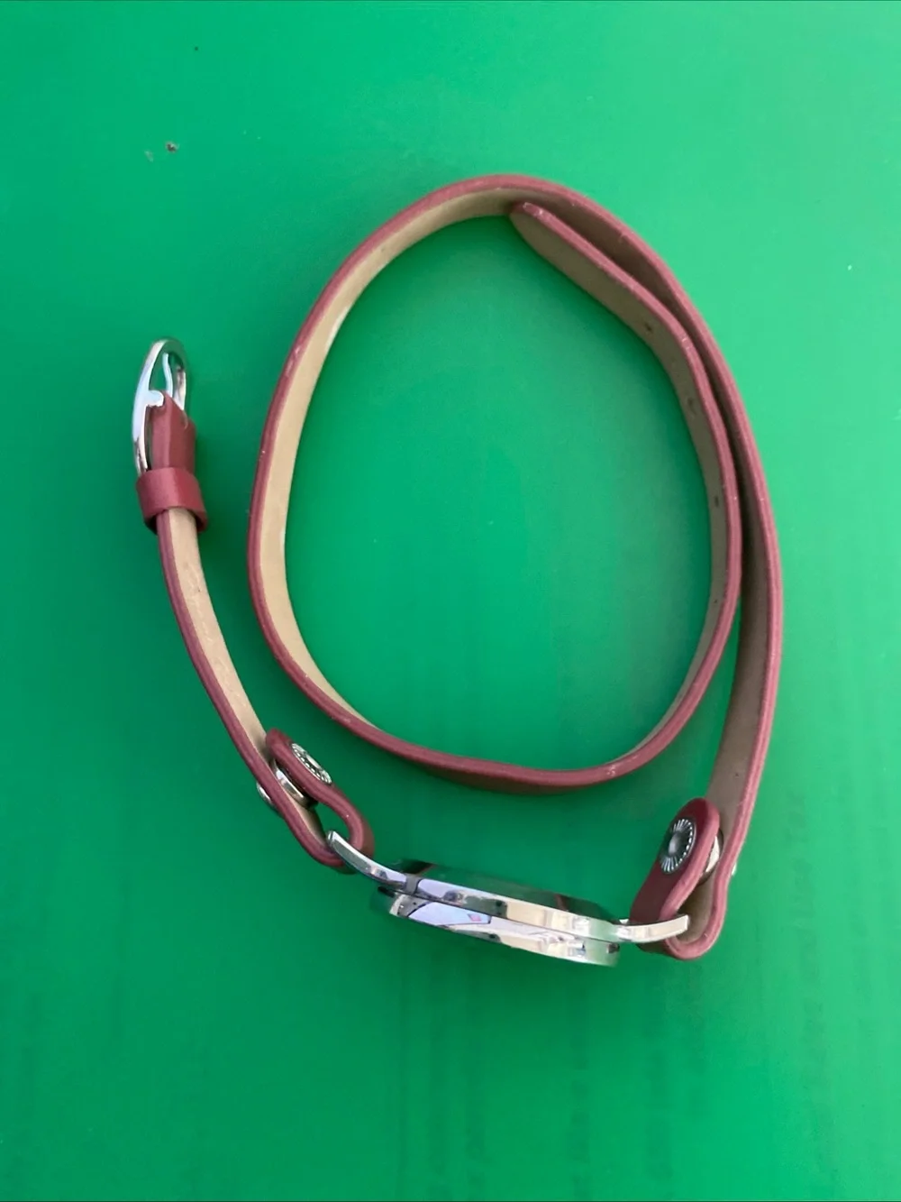Origami Owl Maroon Leather Wrap Locket Bracelet Watch
